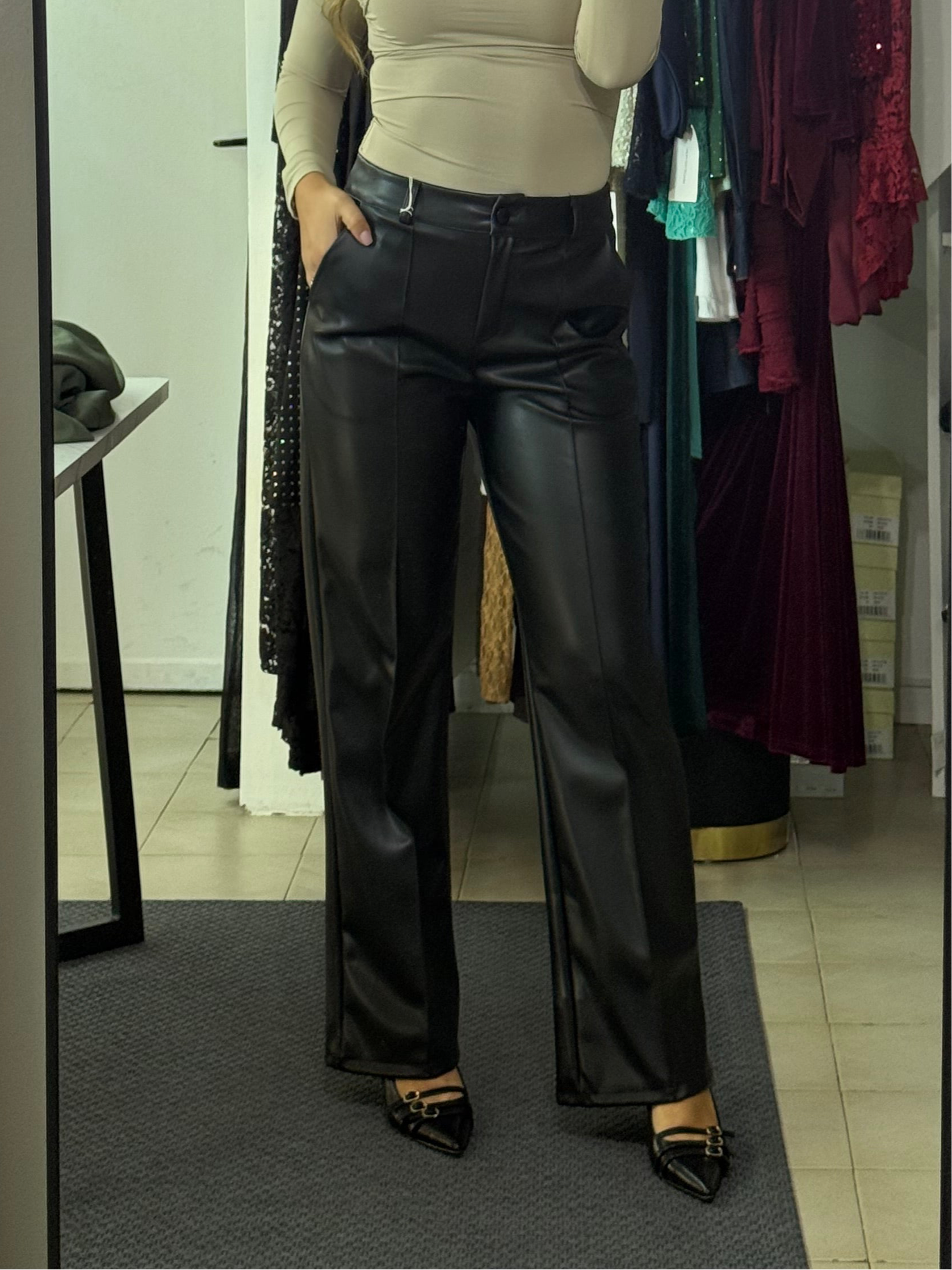 17266 pantalone ecopelle classico