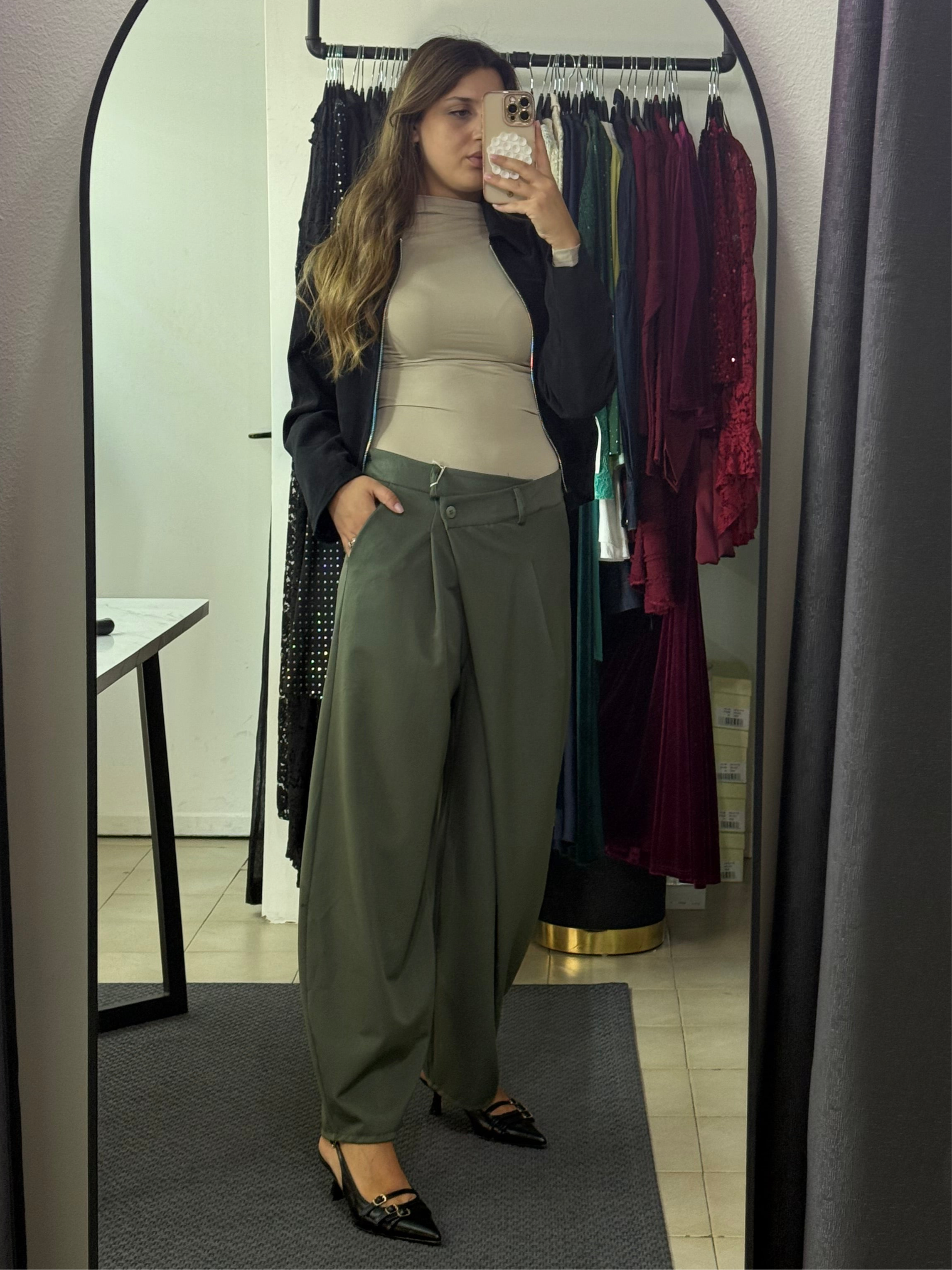 18200 Pantalone Baggy asimmetrico