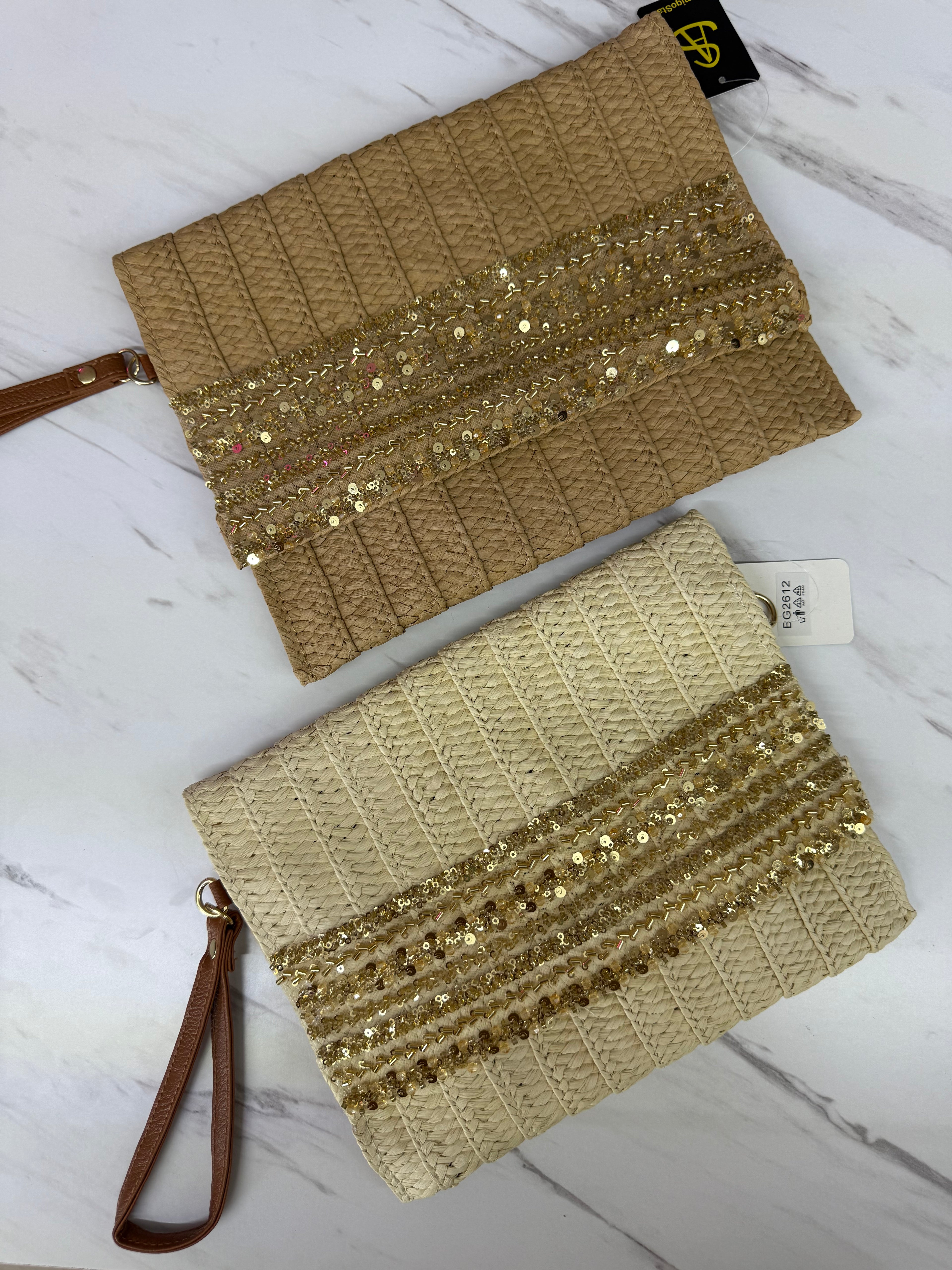 Pochette paglia Glitter