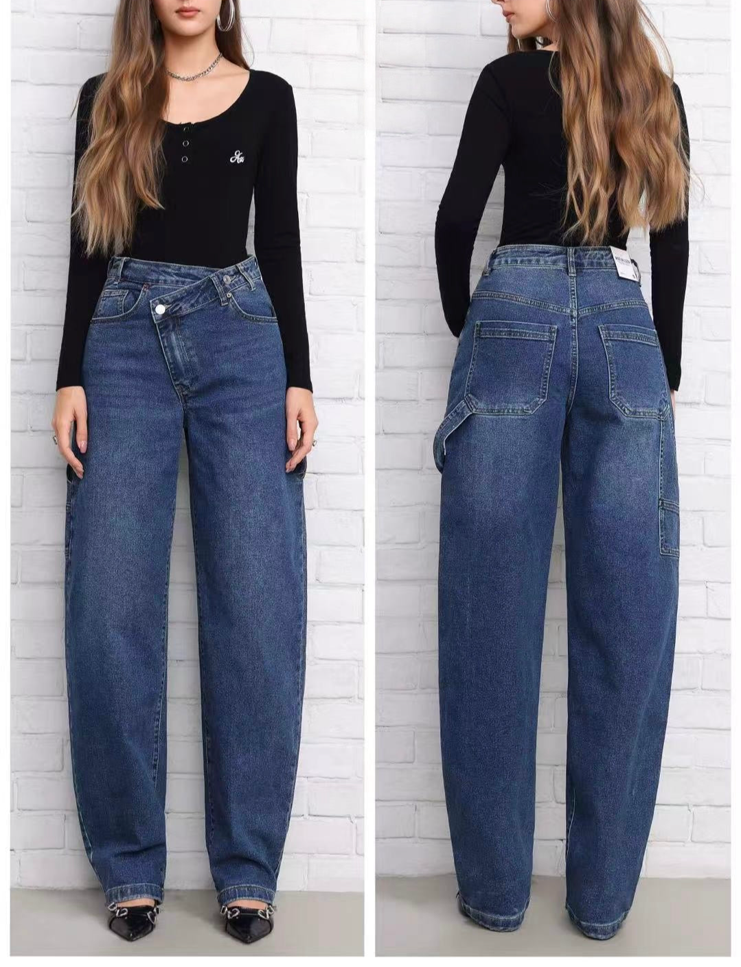 Jeans asimmetrico blu jeans