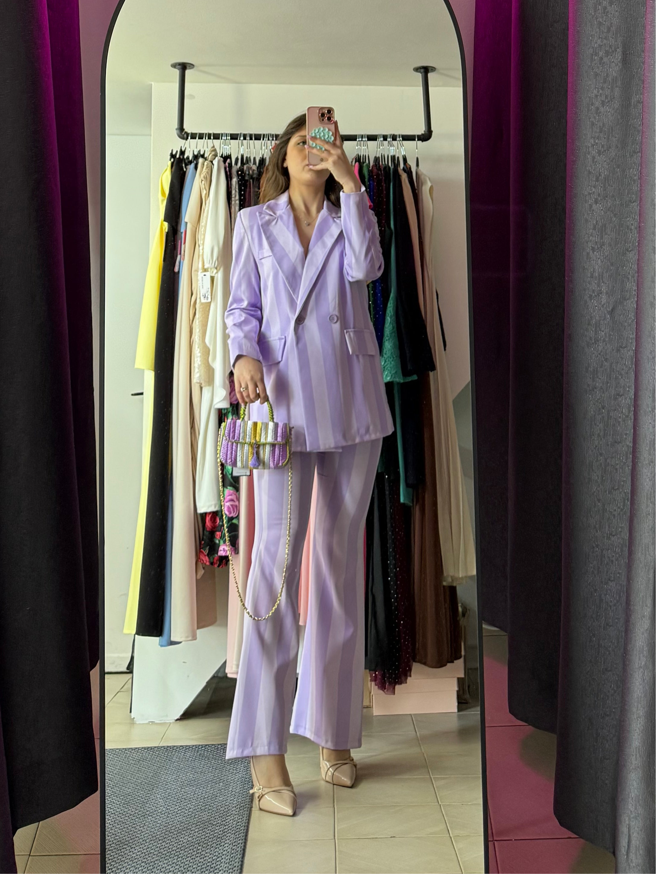 2412/3212 Tailleur Lilla con righe