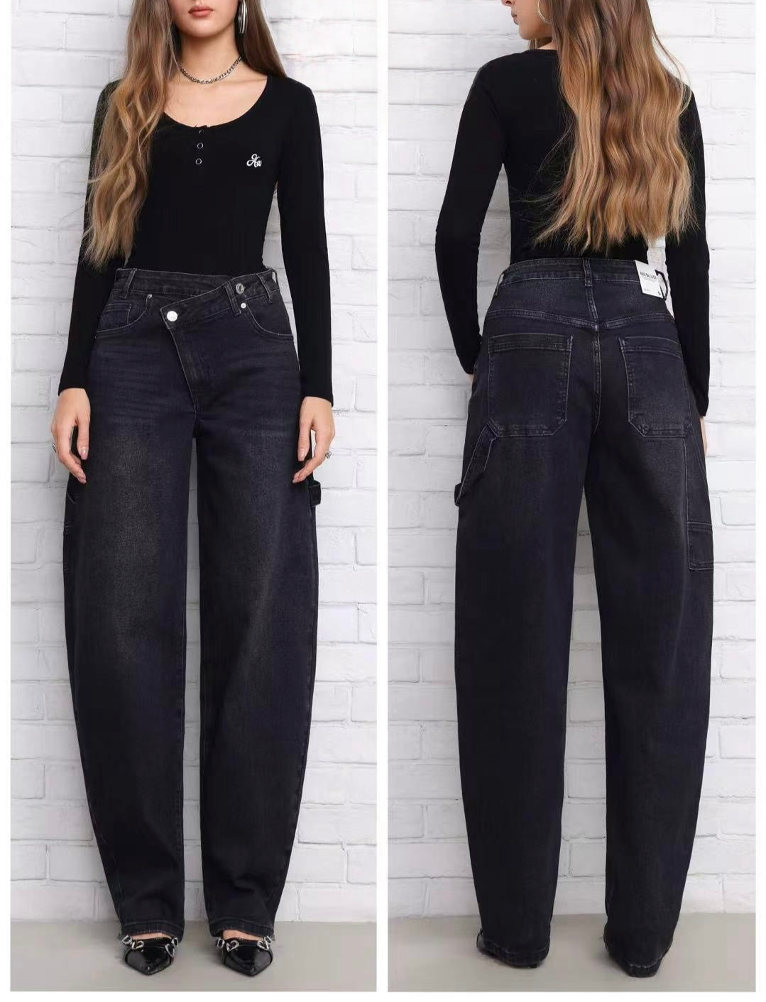 Jeans asimmetrico Black