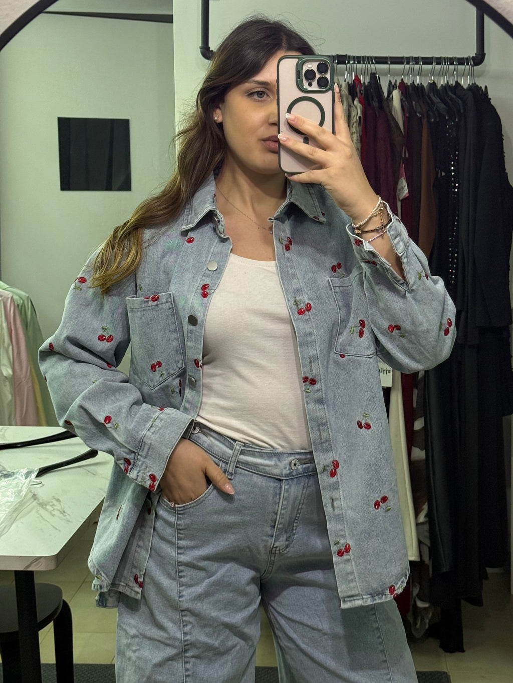 TR0857 Camicia Jeans Cherry