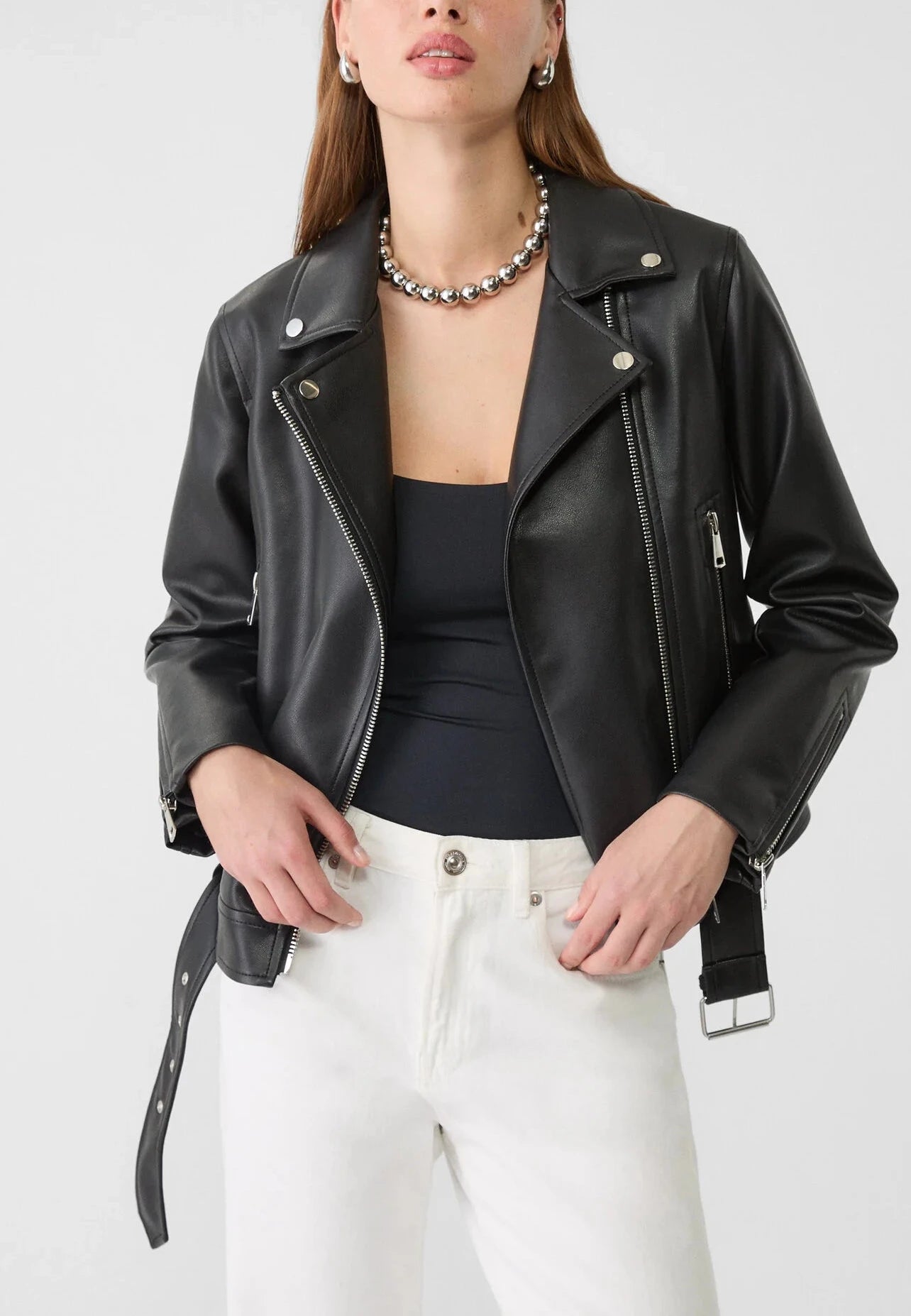 Giubbino Biker in similpelle