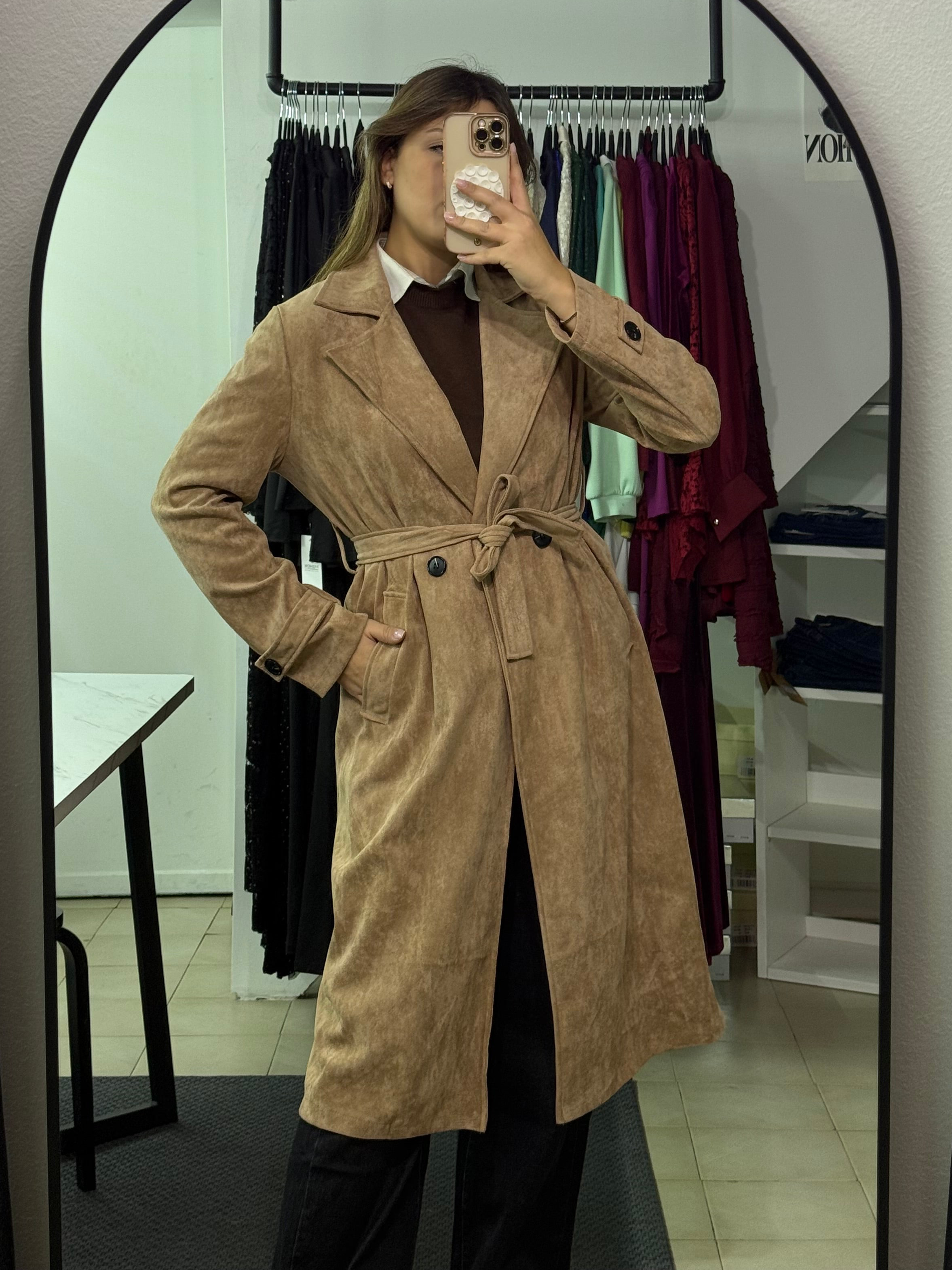 MY86297 Trench scamosciato Taylor