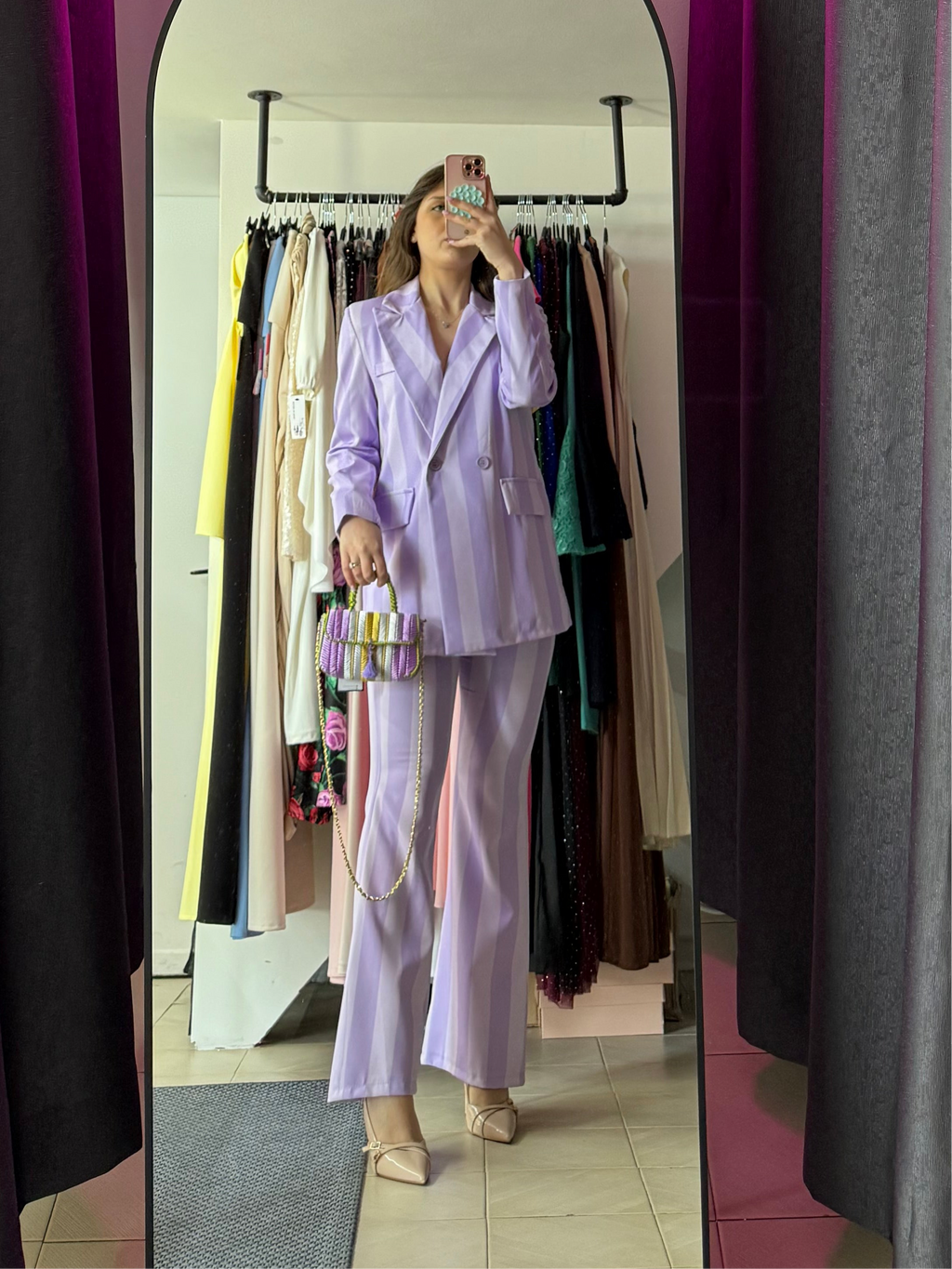 2412/3212 Tailleur Lilla con righe