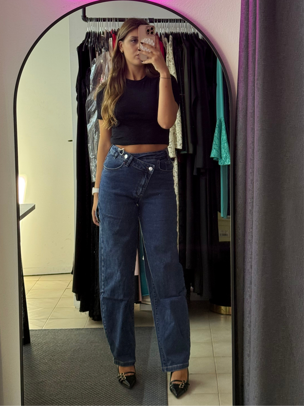 Jeans asimmetrico blu jeans